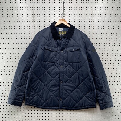 Barbour Shirt Quilted Jacket Mens 2XL Blue Light Weight Casual 26x30.5