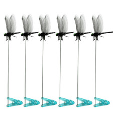 6 Pack Dragonfly Clip,3D Dragonfly Garden Stakes Decor,Fly Deterrent, Dragonfly