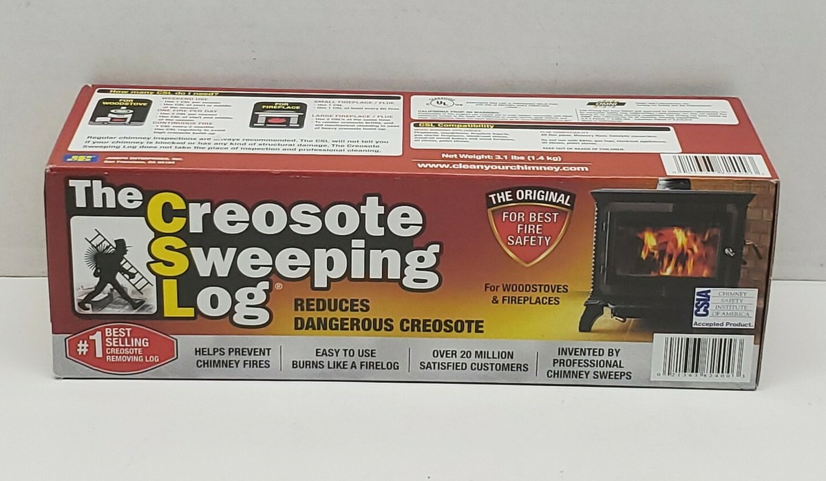 CSL Creosote Chimney Fireplace Cleaning Sweeping Log, NEW | eBay