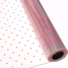 Pink Dot Clear Cellophane Wrapping Gift Wrap Paper Birthday Baby Hampers Baskets
