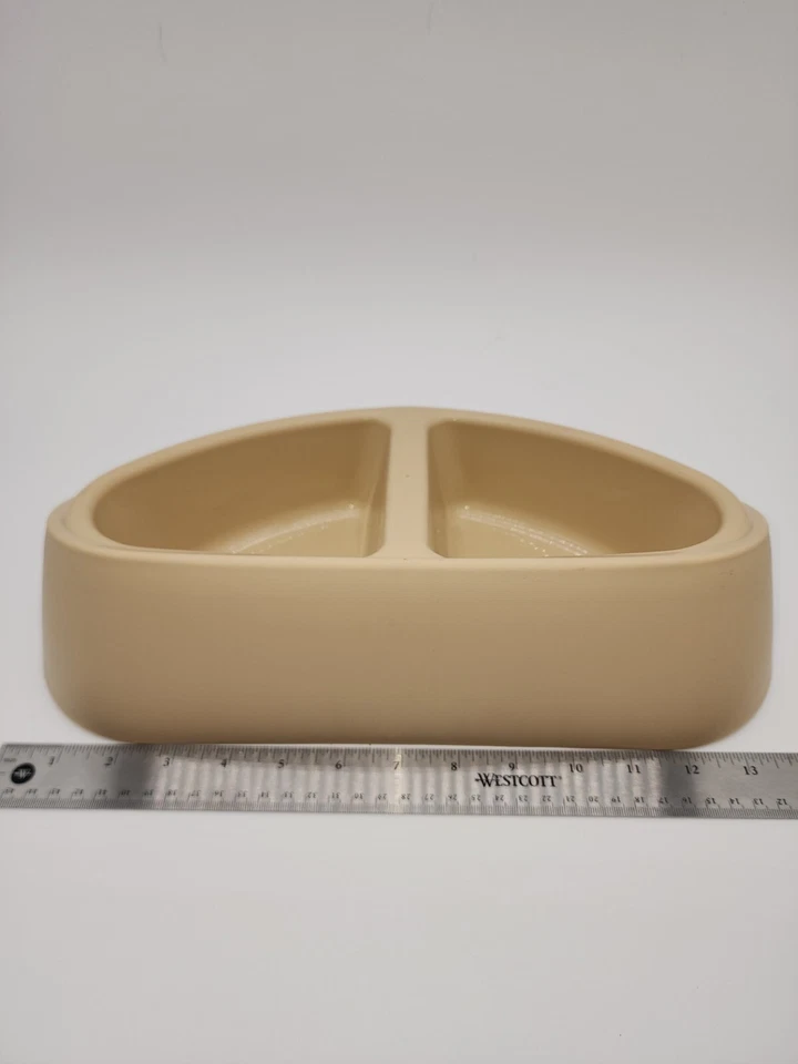 Nuevo Petmate Microban Doble Comedor Perro Cuenco Alimentador Plato Beige Ultra Pesado Foto 4 de 4