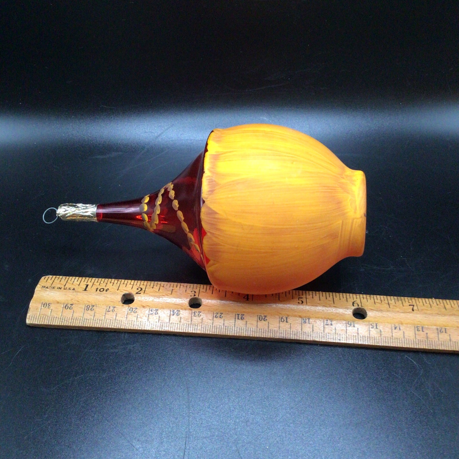 Vtg Hand Painted Mouth Blown Glass Chianti Wine Bottle Ornament Italy