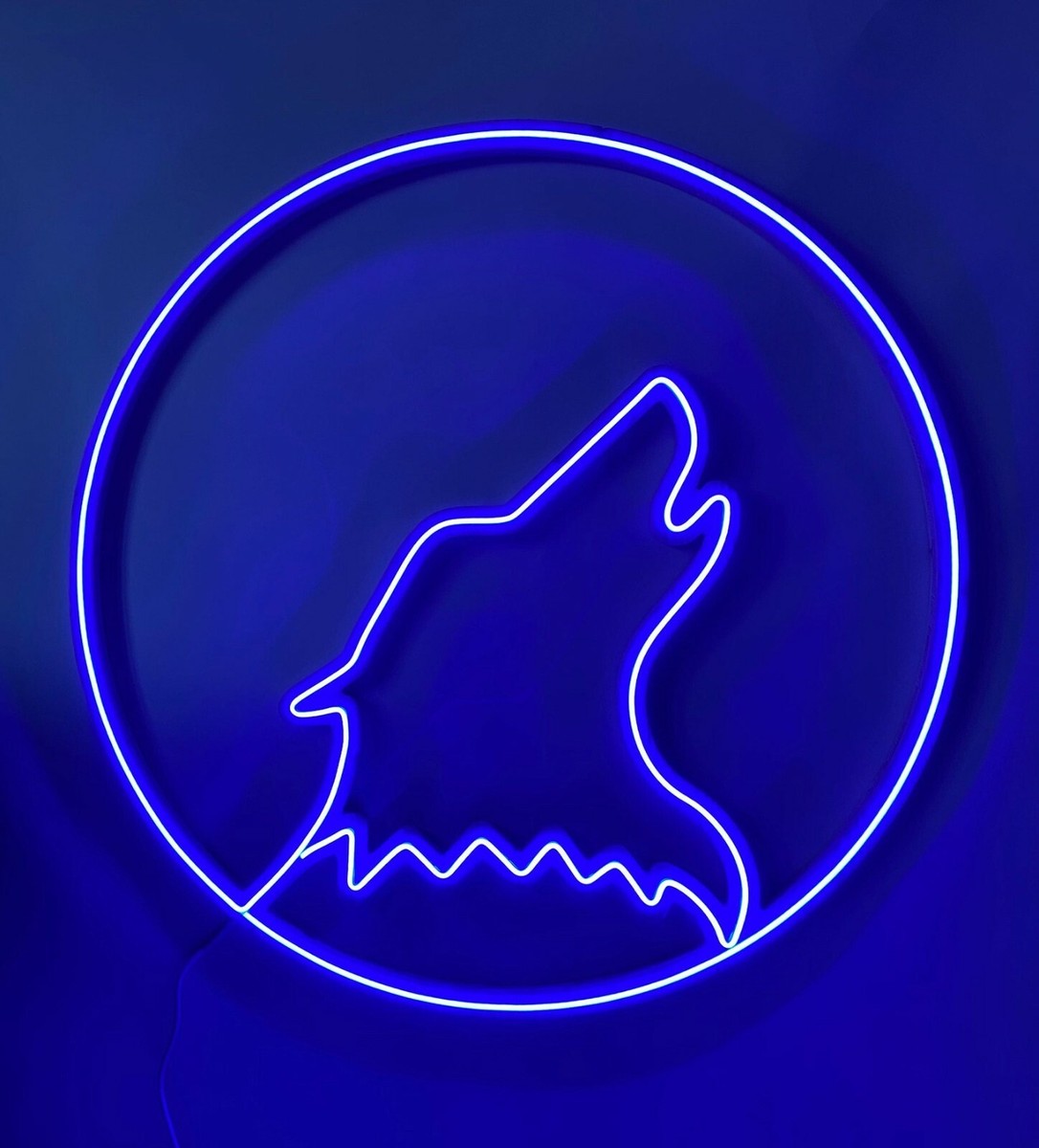 Wolf Moon Desert Coyote Vivid LED Neon Sign Lamp Light Flex