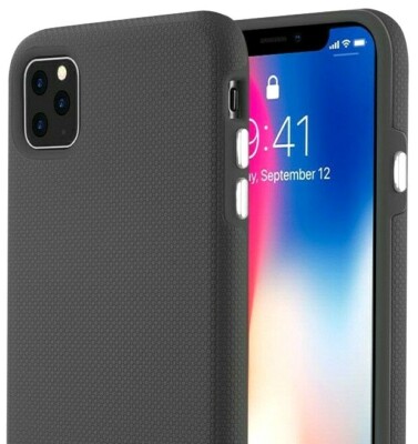 iPhone 13 / 13 Pro / 13 Max - Hard Hybrid Armor Impact Black Non-slip Case Cover