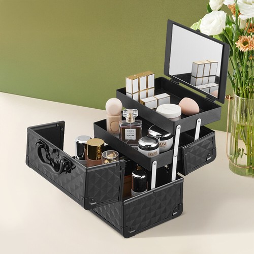 Aluminium XL Large Storage Beauty Box Make up Nail Jewelry Cosmetic Vanity Case - Picture 92 of 96