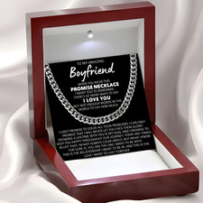 Promise Necklace for Boyfriend Luxury Cuban Chain for Man with LED Gift Box