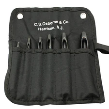 C.S. Osborne 6 Size Belt Punch Set #K-245 Round Hole Punch Made In USA