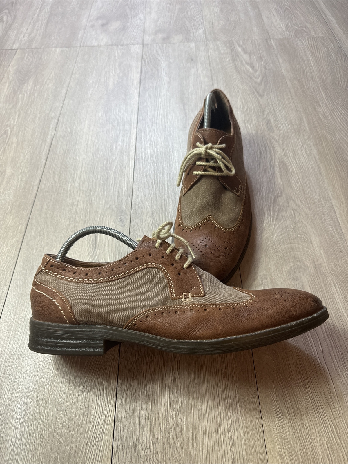 SAOLA Scarpe Oxford Derby Clarks marrone punta ad ala in pelle da uomo 11 M abito medio