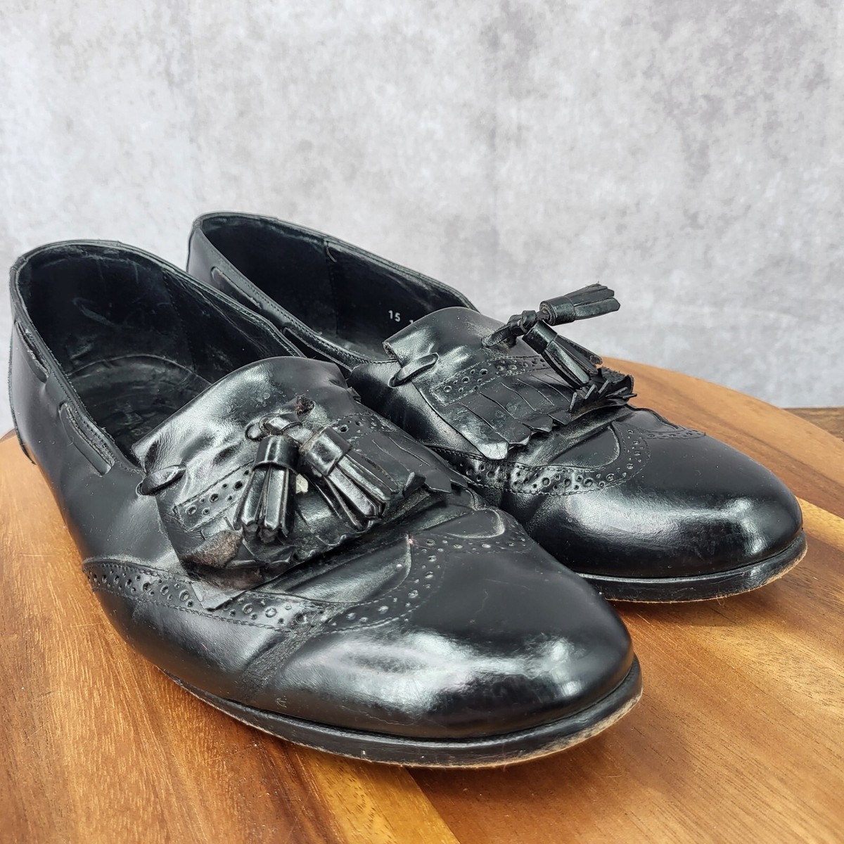 Johnston Murphy Domani Mens 11 Black Leather Wingtip Tassel Loafers Shoes Italy Amazon.com | Johnston & Murphy Men main image 4