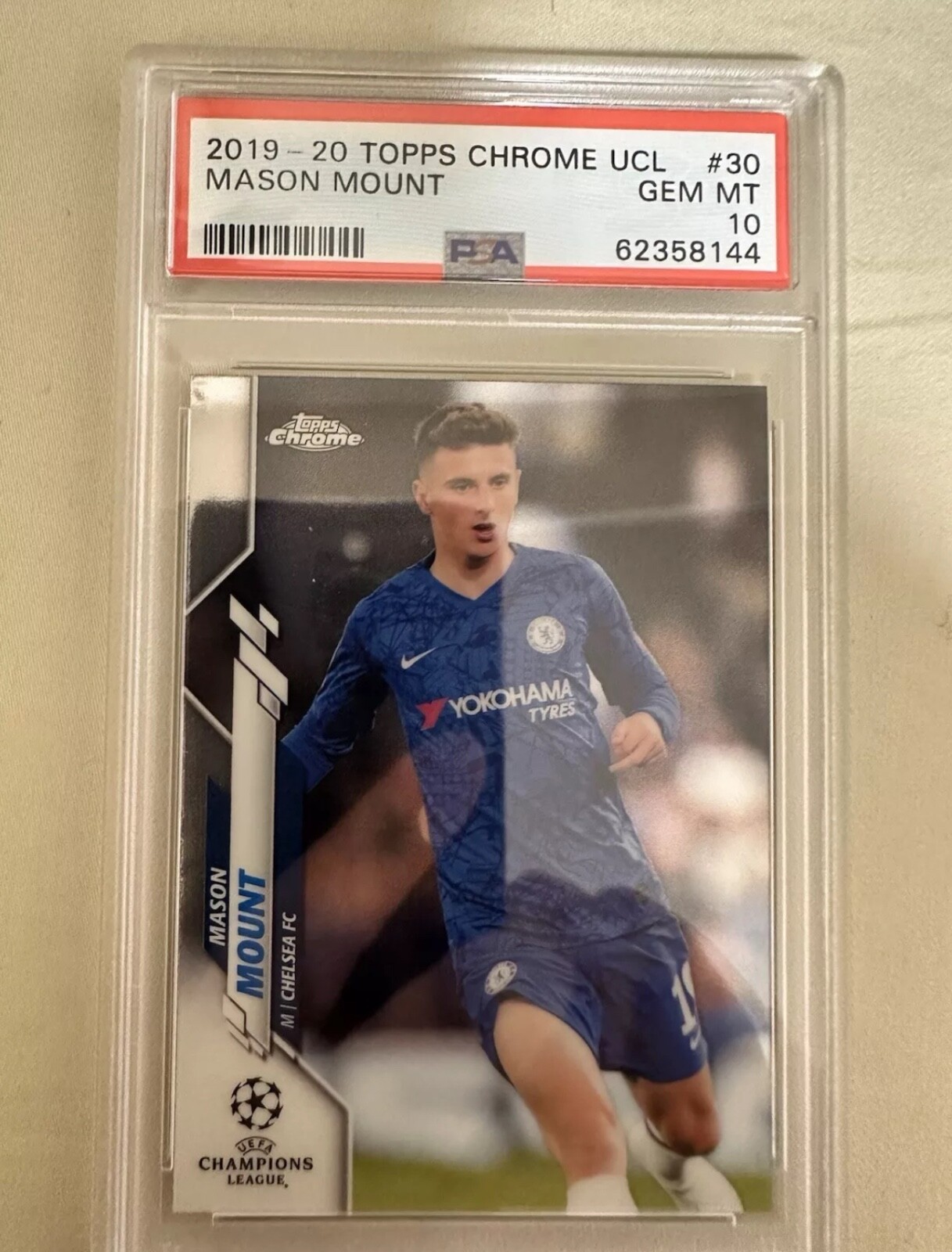 2019-20 Topps Chrome UCL Mason Mount Rookie PSA 10 Gem Mint Chelsea Card