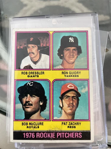 1976 Topps - 1976 Rookie Pitchers #599 Ron Guidry, Bob McClure, Pat Zachry (RC)