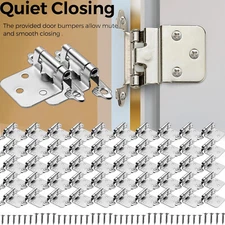 1/2"Overlay Kitchen Cabinet Hinges Satin Brushed Nickel Flush Mount w/Screws LOT