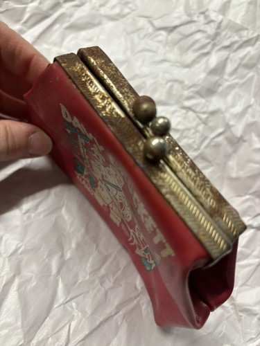 Vintage DAVY CROCKETT Red Vinyl Change Purse Vintage Snap Closure - Picture 2 of 5