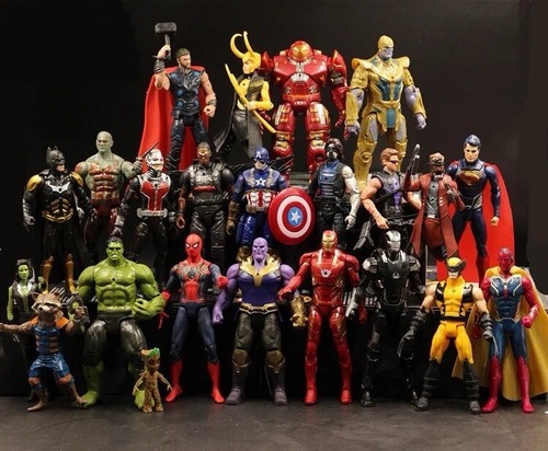 Marvel Dc Lot Action Figures 24 Pieces with Laser Light