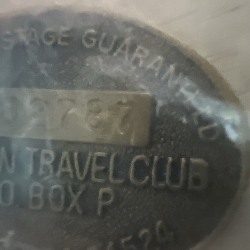 Portachiavi vintage Chevron Travel Club affrancatura garantita FOB Concord, California - Foto 4 di 14