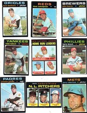 (9) 1971 Topps Baseball. (6) are High #'s. Plus, Concepcion Rook & Johnny Bench!