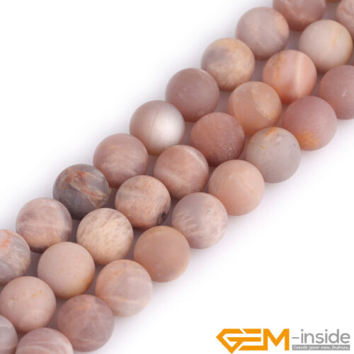 Natural Gemstone Sunstone Frosted Matte Round Beads For Jewellery Making 15" AU - Foto 27 di 36