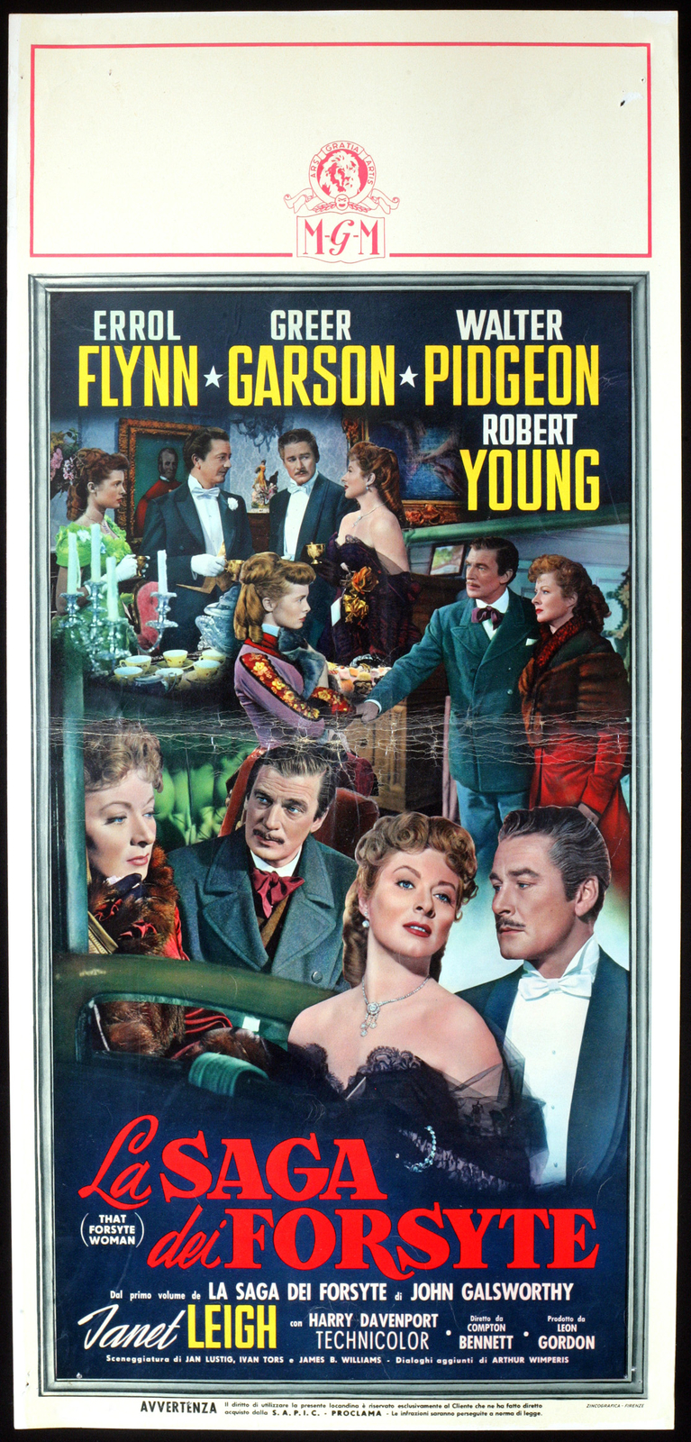 Locandina originale film La saga dei Forsyte (1950) - Regia di Compton Bennett
