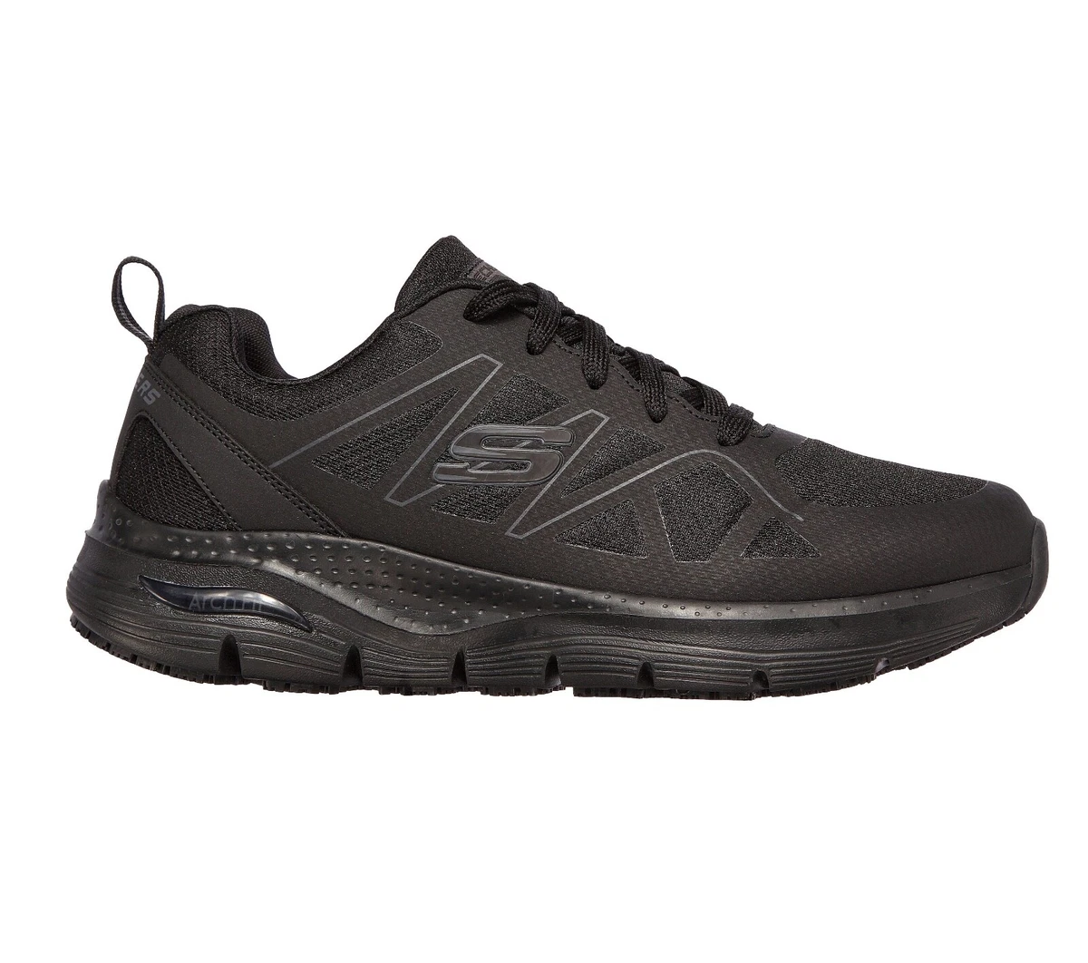Skechers Mens Arch Fit SR Axtell Non Skid Slip Resistant Black Work Shoes 200025