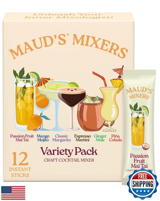Maud's Mixers Variety Pack Cocktail Mix, 12 ct, Mocktail Non-Alcoholic Drinks