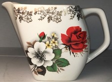 Beautiful Lord Nelson Pottery England Creamer Pitcher Gravy Boat Floral Roses +