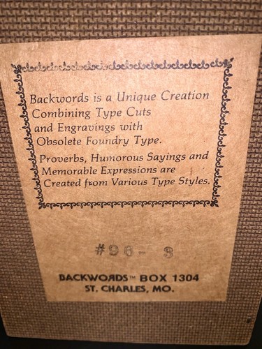 Vtg OLD REALTOR Backwords Box Foundry Type Letterpress Type Set Shadow Box - Picture 6 of 11