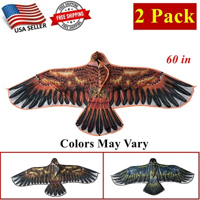 2 Pack 60-Inch Huge Eagle Kite Single Line Bird Kite Easy To Fly Animal Kite Toy