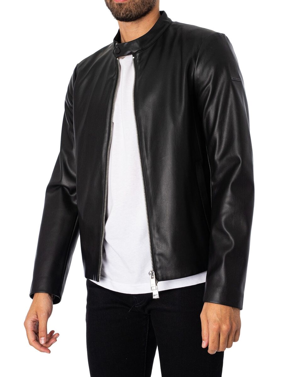 Armani Exchange Men's Faux Leather Jacket, Black | eBay Armani Exchange Men's Faux Leather Jacket, Black | eBay