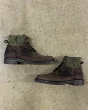 Mark Nason Mens Size US 7 Brown Green Leather Ankle Boots Chelsea Side Zip 68240