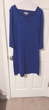 Women Appraisal Flared Sheath Bluish Knit Formal Midi Dress Size Med Long Sleeve