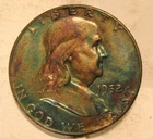 1952 FRANKLIN HALF DOLLAR TONED