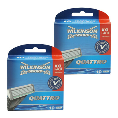 Wilkinson Sword Quattro Plus 20x Rasierklingen - NEU-OVP -Männer-Women-titanium