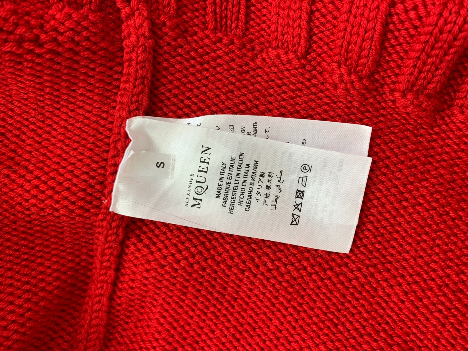 New Alexander McQueen Zipper Sweater Metallic Red Tie waist Size S image 6