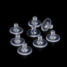 100Pcs/lot Clear Soft Silicone Rubber Earring Backs Plugs Stoppers Ear Post Nuts