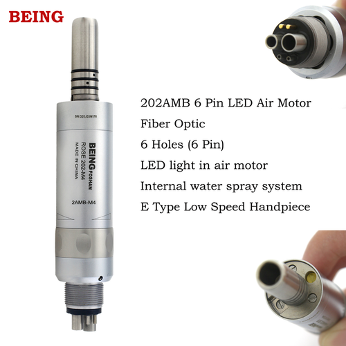 BEING Dental Prophy Hygiene Handpiece 4:1 Contra Angle Air Motor LED 4 6 Holes - Picture 8 of 127