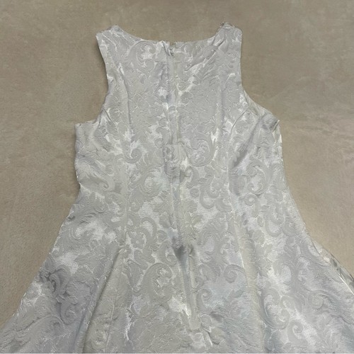Jessica McClintock girls white wedding party dress floral scroll tulle size 7 - Picture 4 of 11