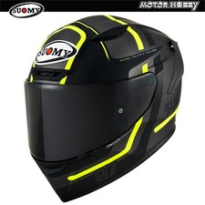 CASCO INTEGRALE SUOMY TRACK 1 IN FIBRA NINETY SEVEN NERO TITANIO GIALLO FLUO
