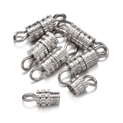 20Pcs Brass Screw Clasp Closure Fastener Lock Jewelry End Tip Caps for DIY Brace