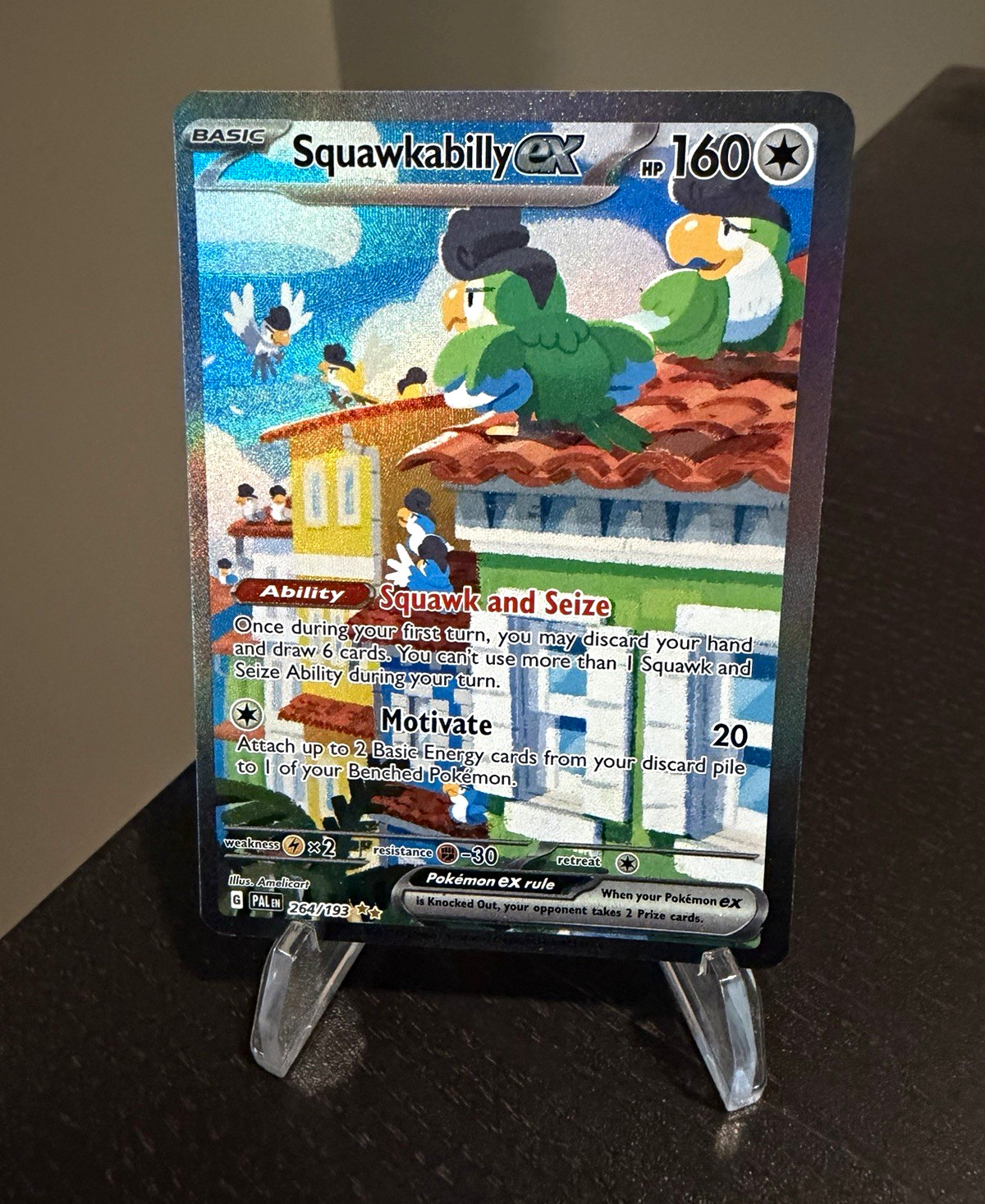 The Pokémon Company Pokemon TCG Squawkabilly ex 264/193 Paldea Evolved SIR Holo