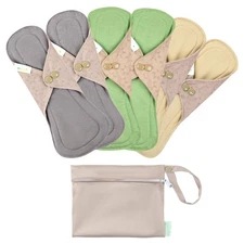 6 Pcs Reusable Menstrual Pads Ultra Absorbent Cloth Pads for Heavy Flow Sanit