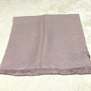 Foulard GUCCI rose frangé 45x180cm laine lin mélangé accessoire luxe