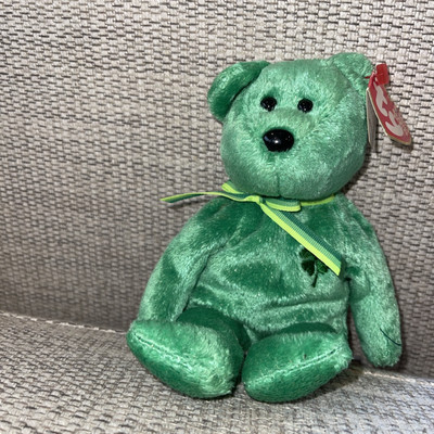 2002 Retired Ty Beanie Baby- DUBLIN-Shamrock- *10yrs Beanie Babies Edition Good 