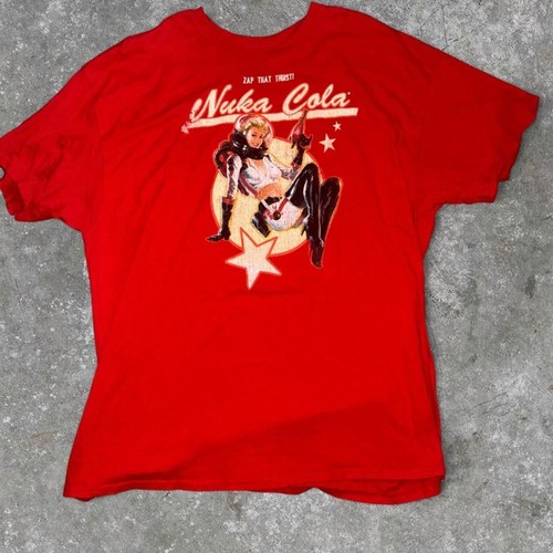 Fallout Nuka Cola Mens 2XL Red Graphic T Shirt Gaming Short Sleeve Tee