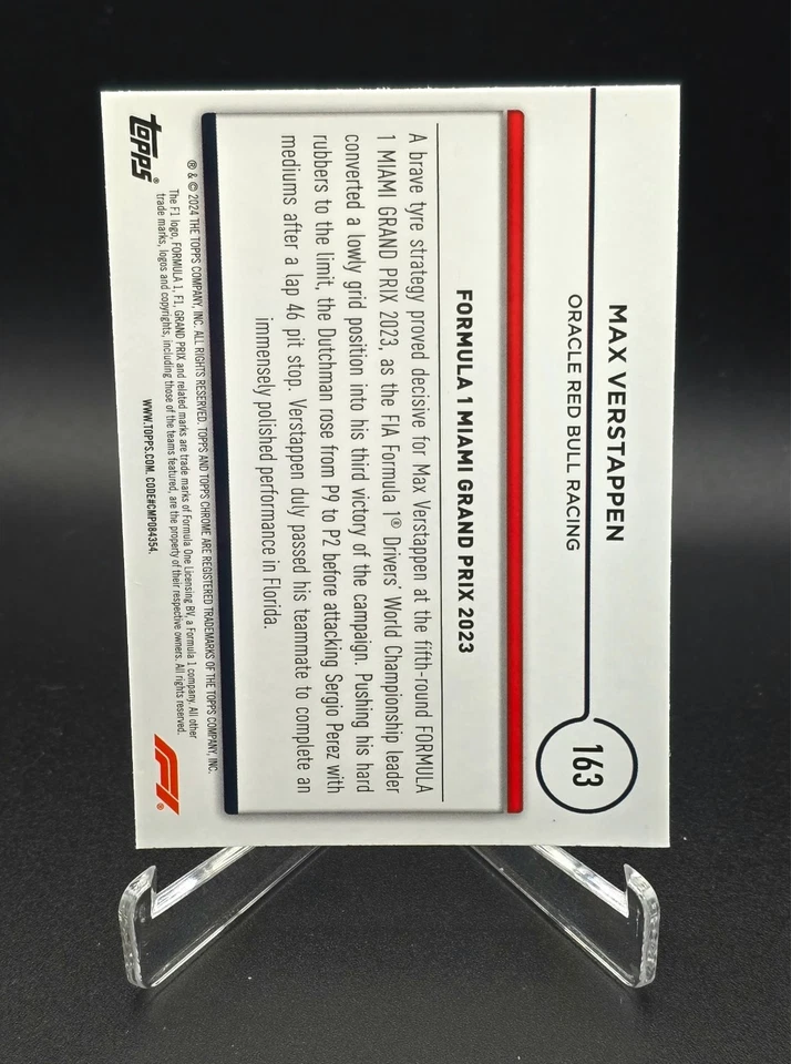 2024 Topps Chrome Formula 1 Racing F1 #163 Max Verstappen - Image 2 of 3