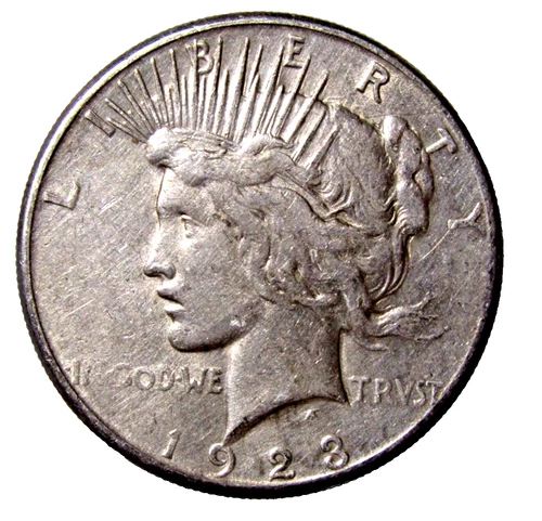 1923-S $1 Peace Dollar 90% Silver San Francisco US Coin Overall Nice L@@K