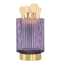 Fvstar Glass Makeup Brush Holder, Purple Makeup Brush Holder Vanity, Toothbrush