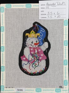 HP Needlepoint 18ct ASSOCIATED TALENTS Celebrating New Years Jester Snowman-SK46