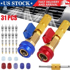 31pcs R134a Ac Car Air Conditioning Valve Core Remover Tool High Low Pressure