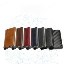 RFID Blocking Automatic Pop-Up Ultra-Thin Carbon Fiber Card Holder Wallet