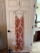 Gypsy & Jade Maxi Dress, Peach/Cream Boho, Size 1X